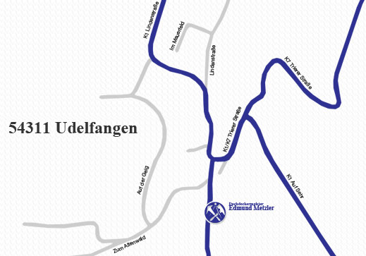 Anfahrt Dachdecker Metzler Udelfangen